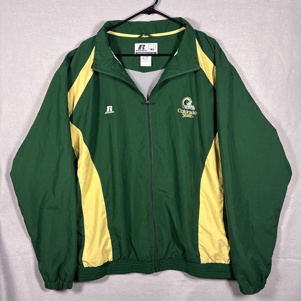 Russell Team Issue Colorado State Rams XL Jacket Full Zip Windbreaker